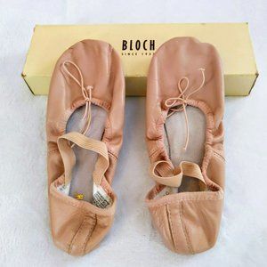 Bloch Ladies Pink Dansoft Leather Ballet Flats Size 4.5 C